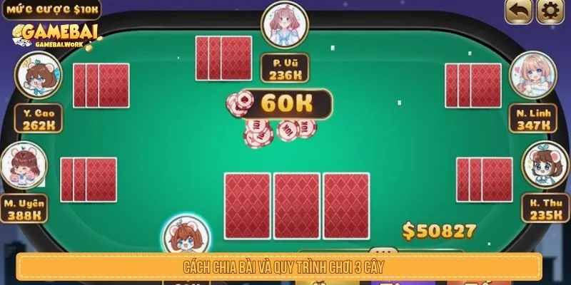 Luật chơi và quy trình chia bài 3 cây cho người mới